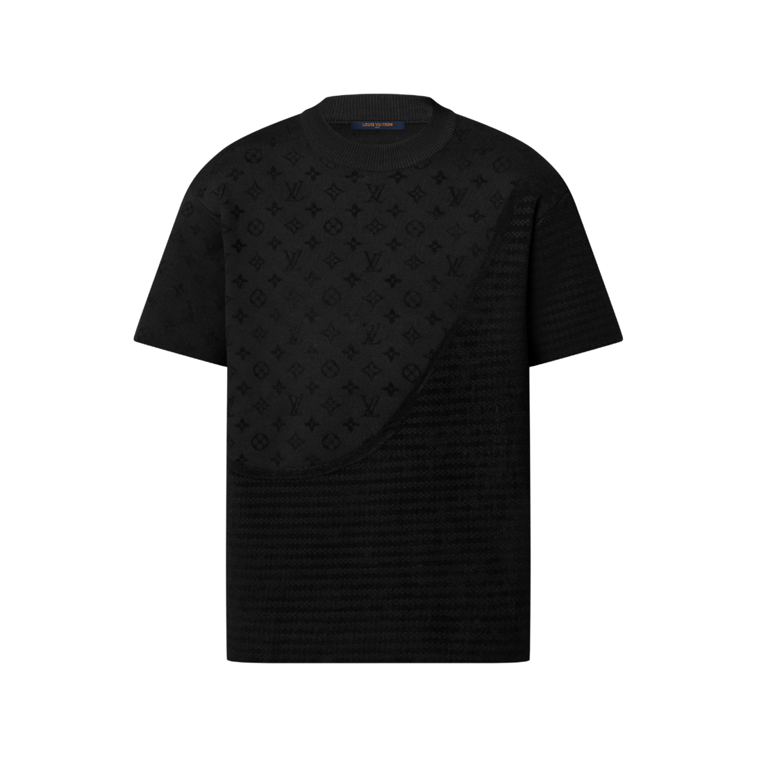 Graphic Jacquard Short-Sleeved Crewneck - Luxury Black